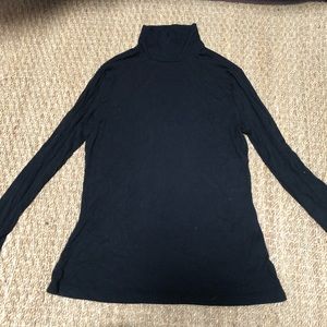Black Long Sleeve Ribbed Turtle Neck 1X Fits Sz L